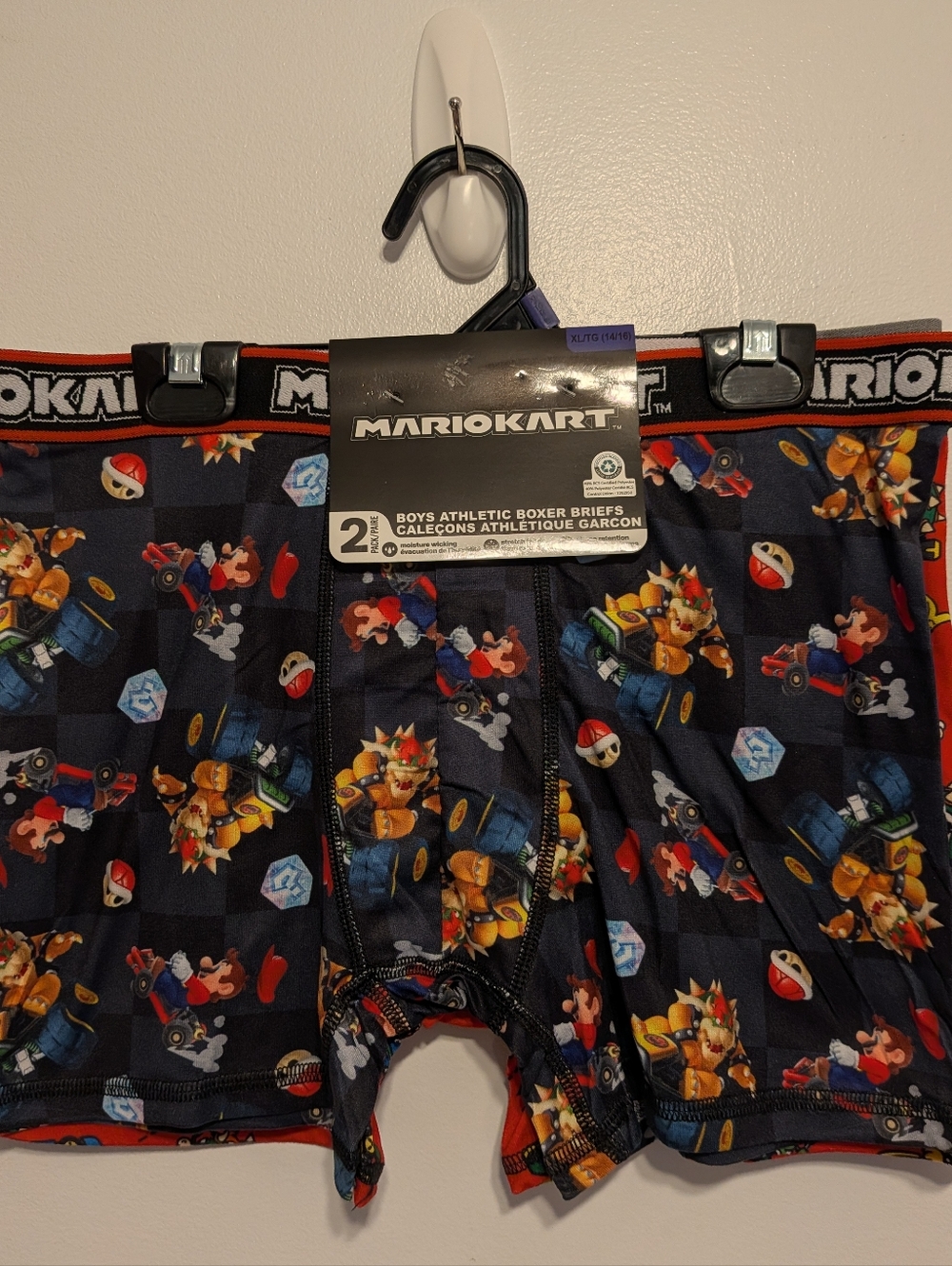Nintendo Mario Kart Boys Boxer Briefs - Black, Red, Yellow, Blue
